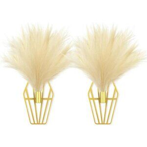 Boho Gold Wall Decor Set Metal Pampas Hanging Art for Bedroom Living Room